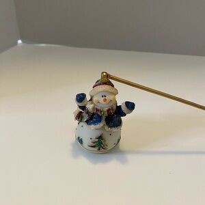 Home interiors and gifts snowman Christmas candle snuffer NWT